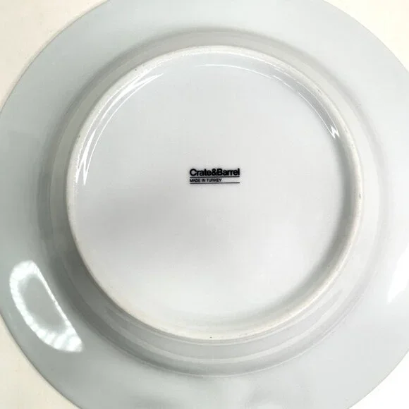 Crate & Barrel Herb Motif Porcelain Dinner Plates Set Of 2 - Picture 8 of 9